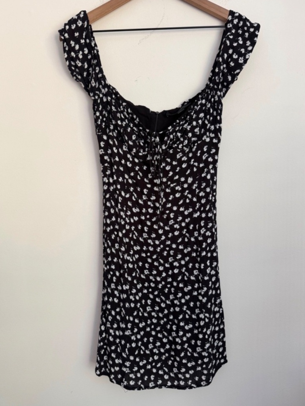 All Saints Floral Mini Dress in Black and White - Picture 2 of 7